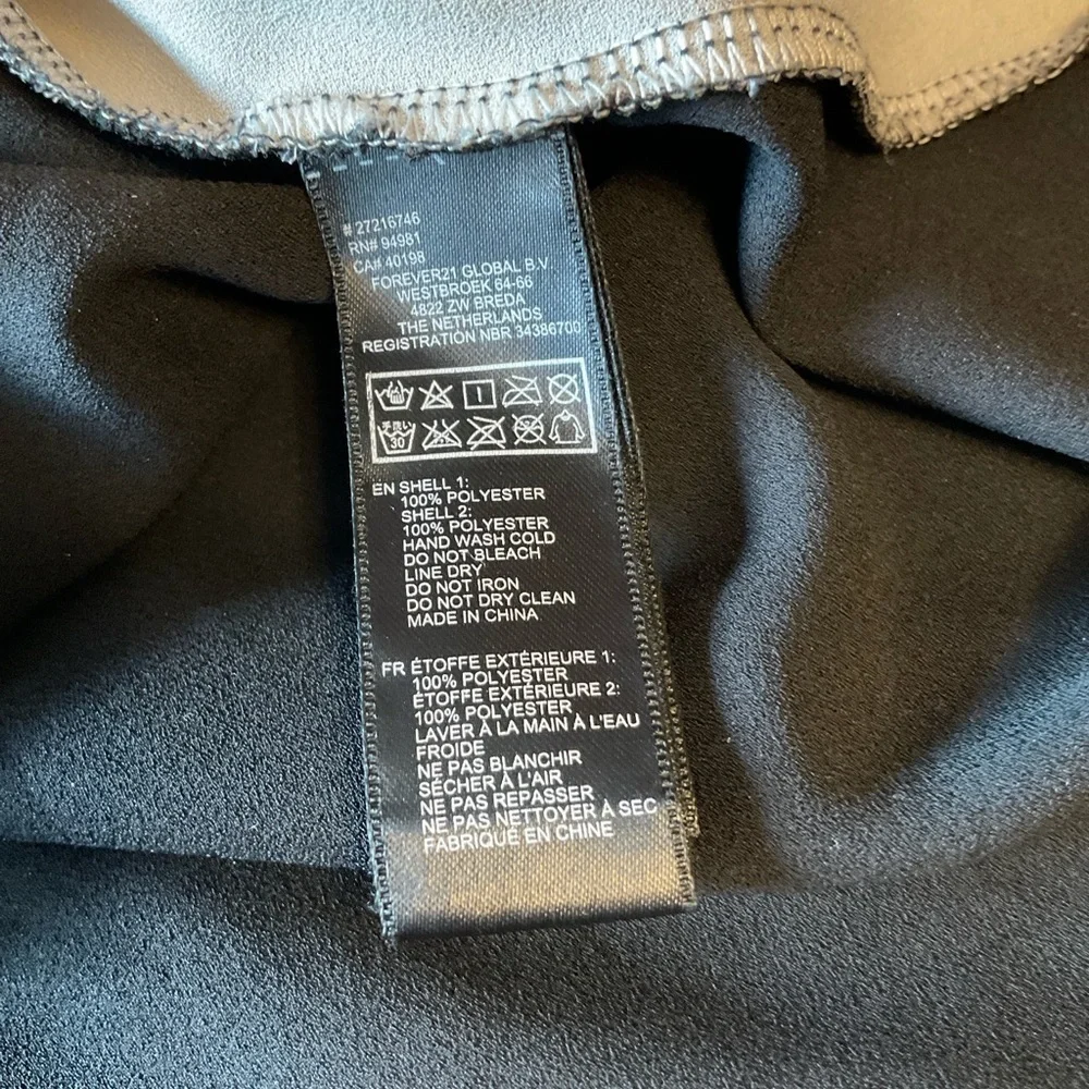 Forever 21 Black and White Tank Top with Blue Trim